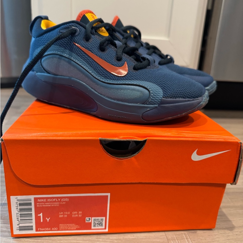 Nike Isofly Navy and Orange Basketball Shoes